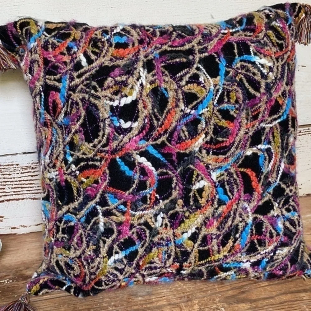 Anthropologie Multi Color Throw Pillow Cover
